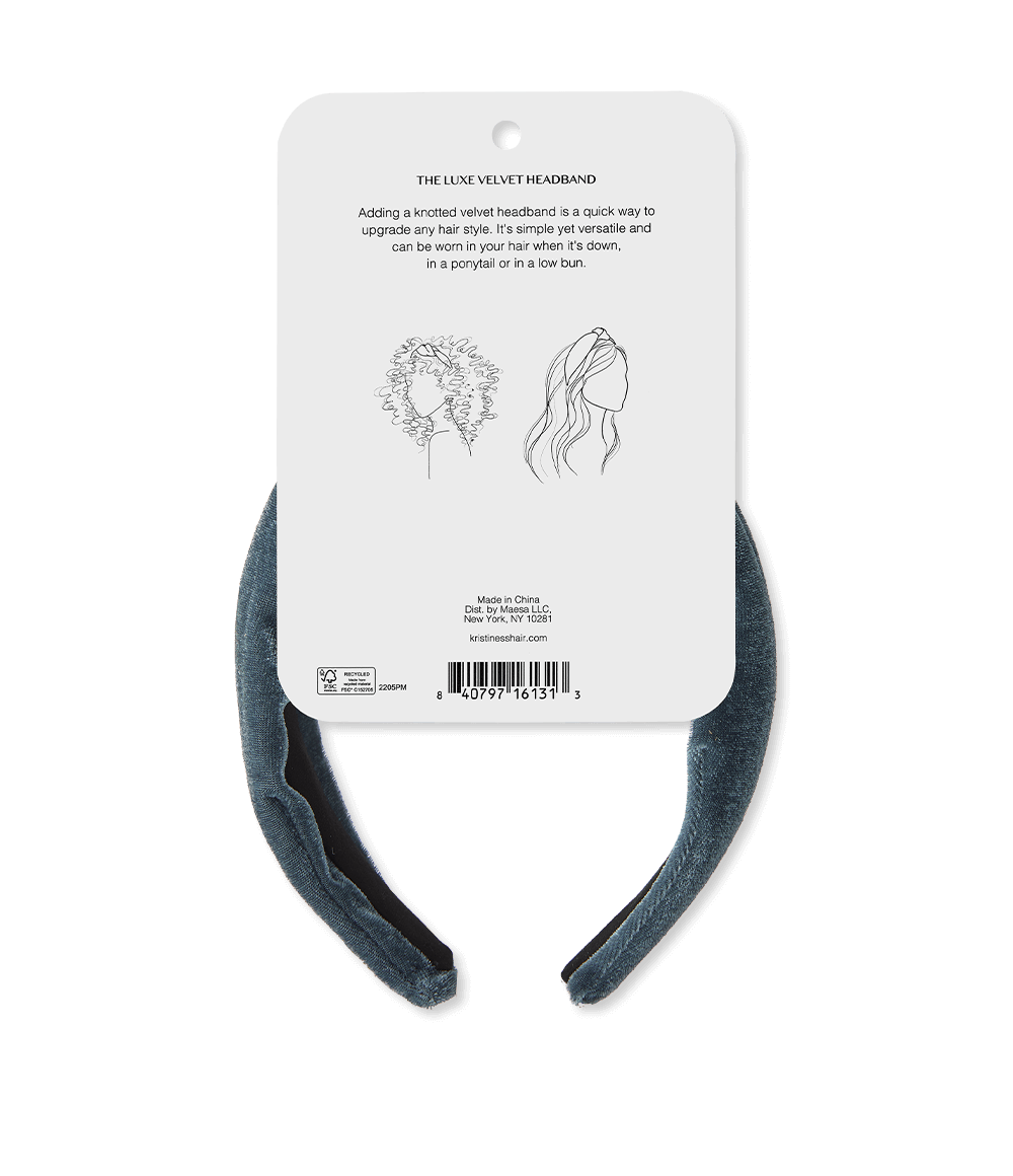 Luxe Velvet Headband - Denim